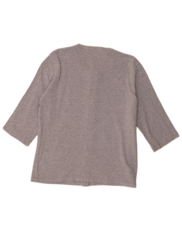Blusa feminina de manga 3/4 Marks & Spencer UK 14 cinza médio