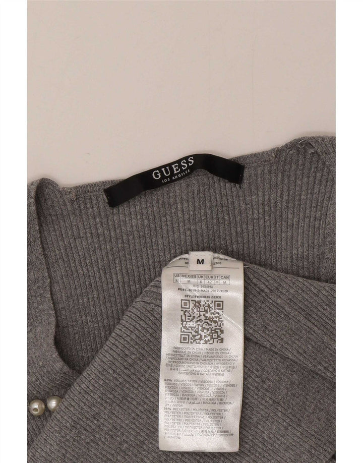 Blusa feminina Guess manga comprida UK 6 XS Viscose cinza