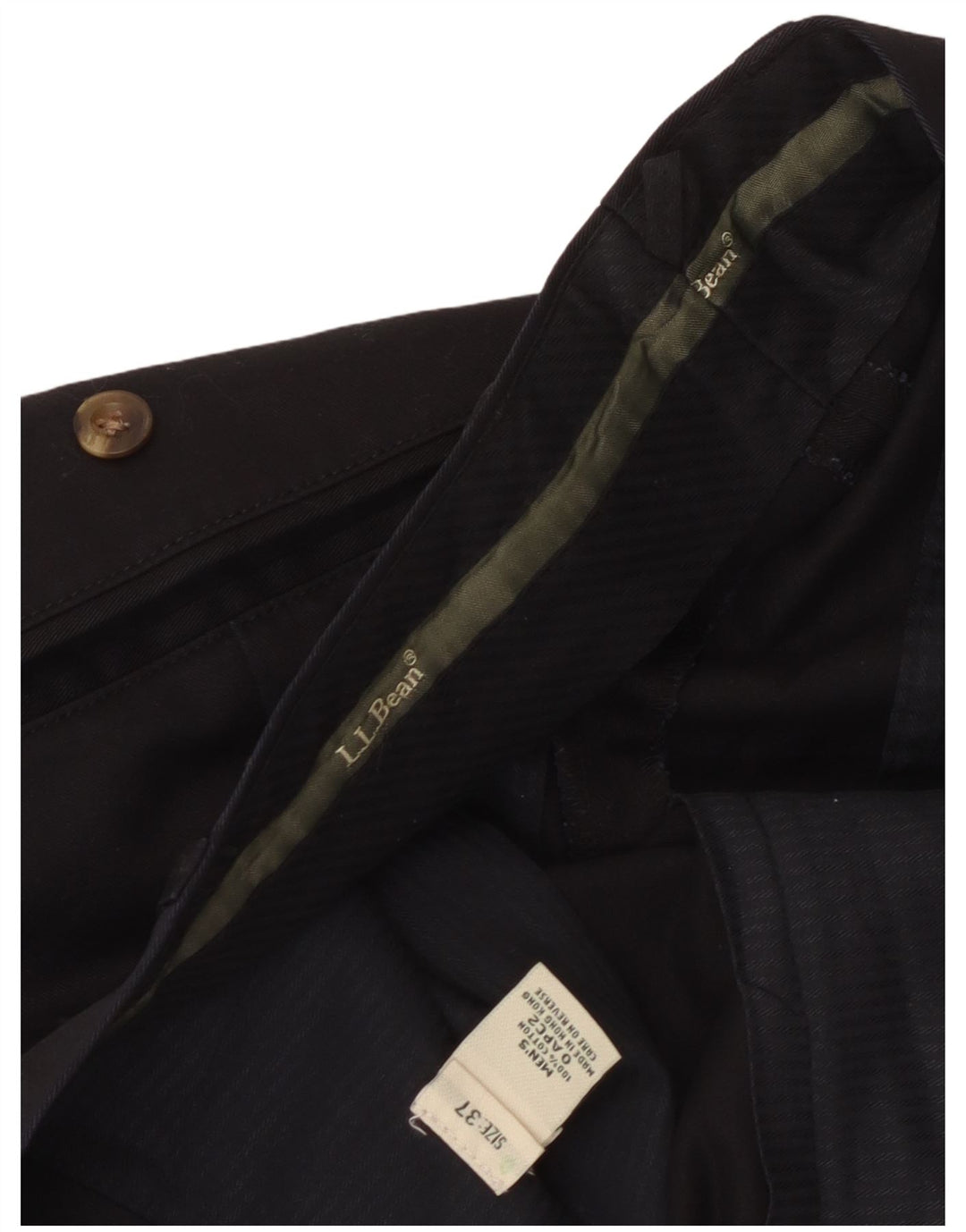 Calça casual masculina L.L.Bean W37 L32 algodão preto