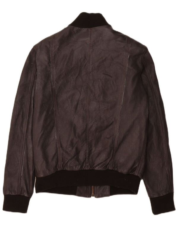 Jaqueta de couro bomber masculina vintage Reino Unido 36 couro marrom pequeno