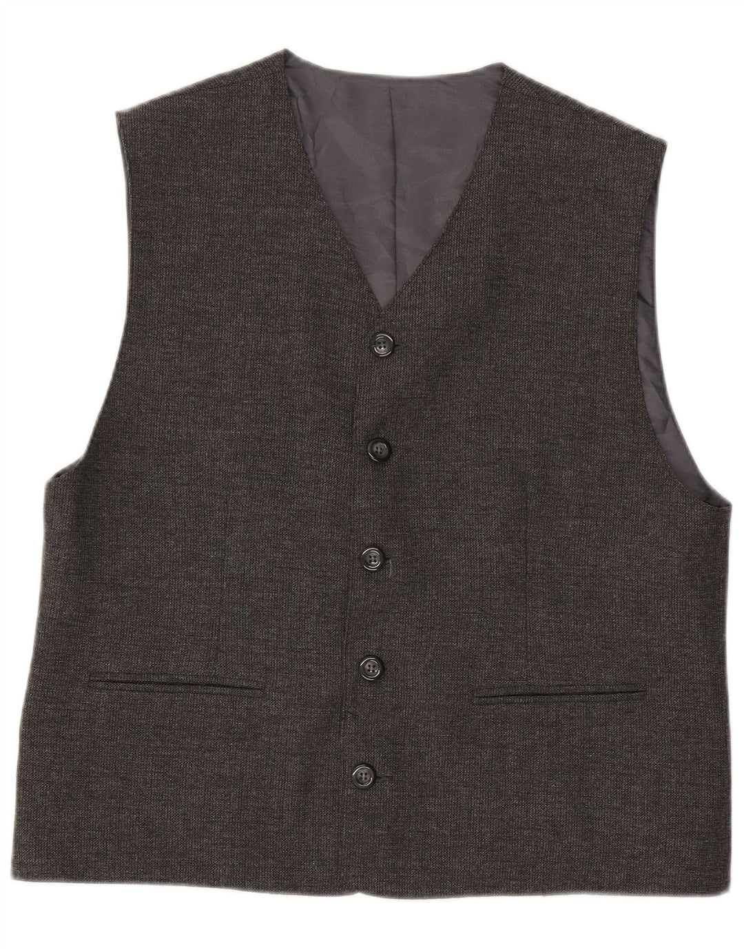 Colete masculino vintage 2XL lã cinza