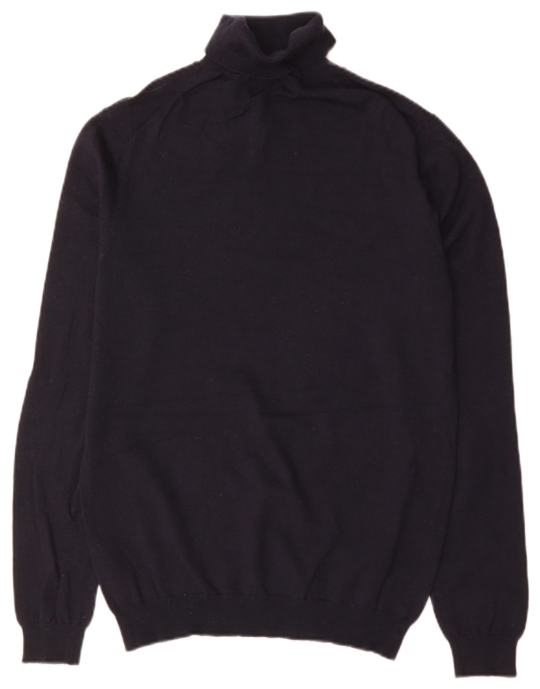 Suéter masculino Reiss com gola redonda e lã azul marinho médio