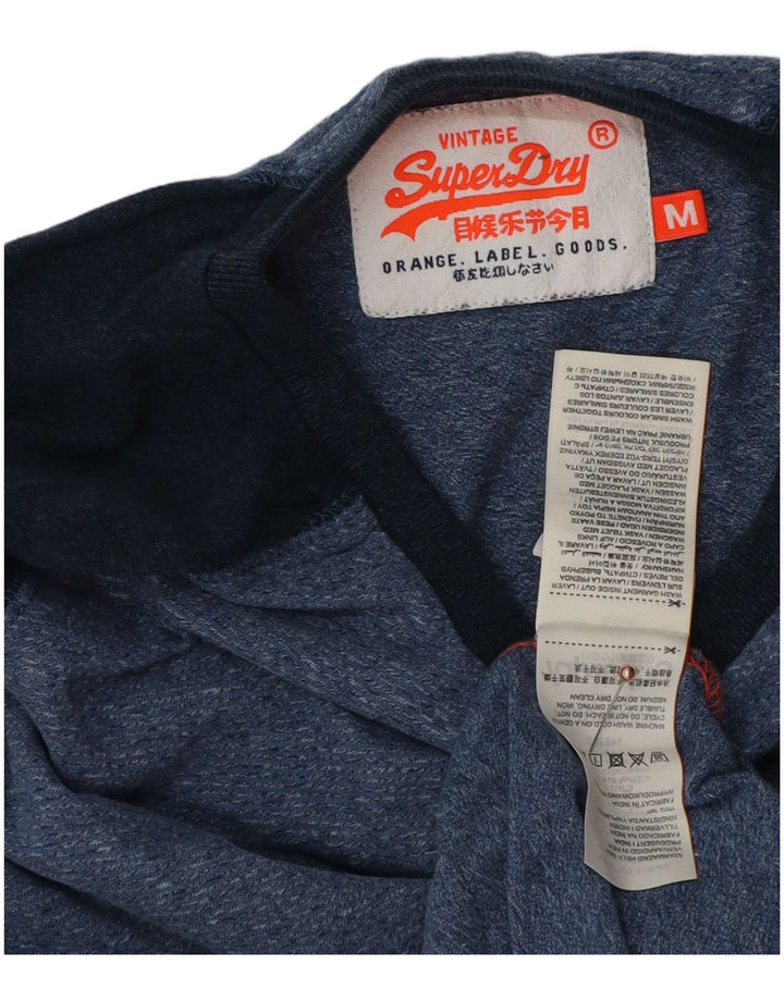 Top masculino Superdry manga comprida médio azul colorblock algodão