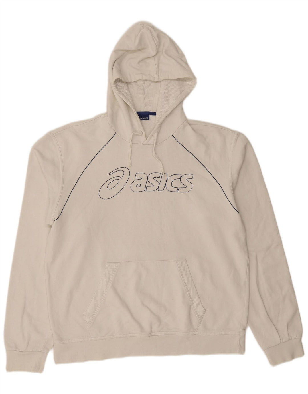 Asics Mens Graphic Hoodie Jumper XL Off White Algodão