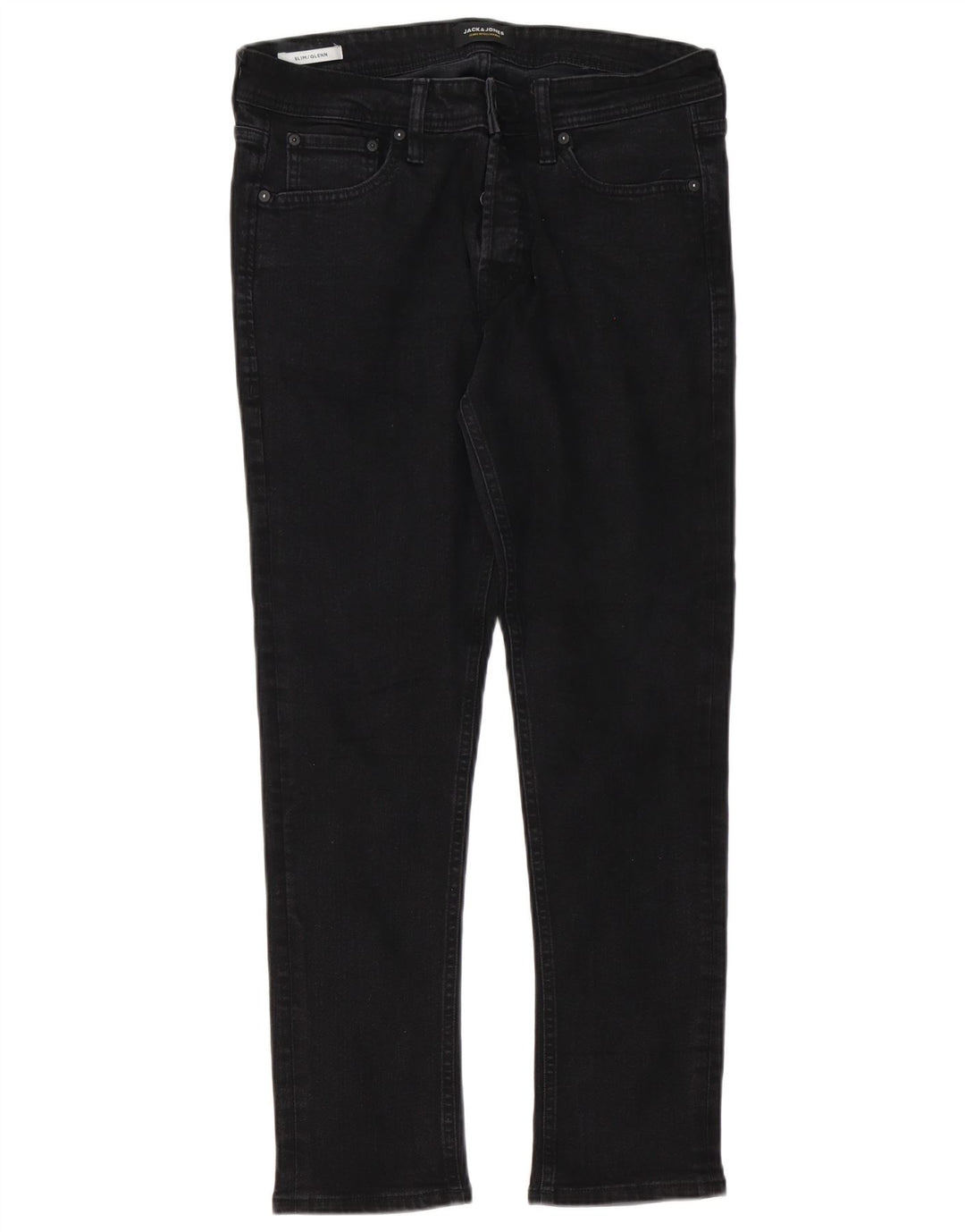 Jack & Jones Masculino GLENN Slim Jeans W34 L30 Algodão Preto