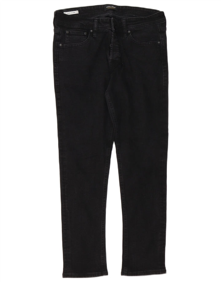 Jack & Jones Masculino GLENN Slim Jeans W34 L30 Algodão Preto