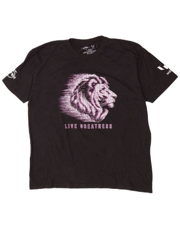 Camiseta gráfica MESSI masculina Hard Rock Cafe Top 2XL algodão preto
