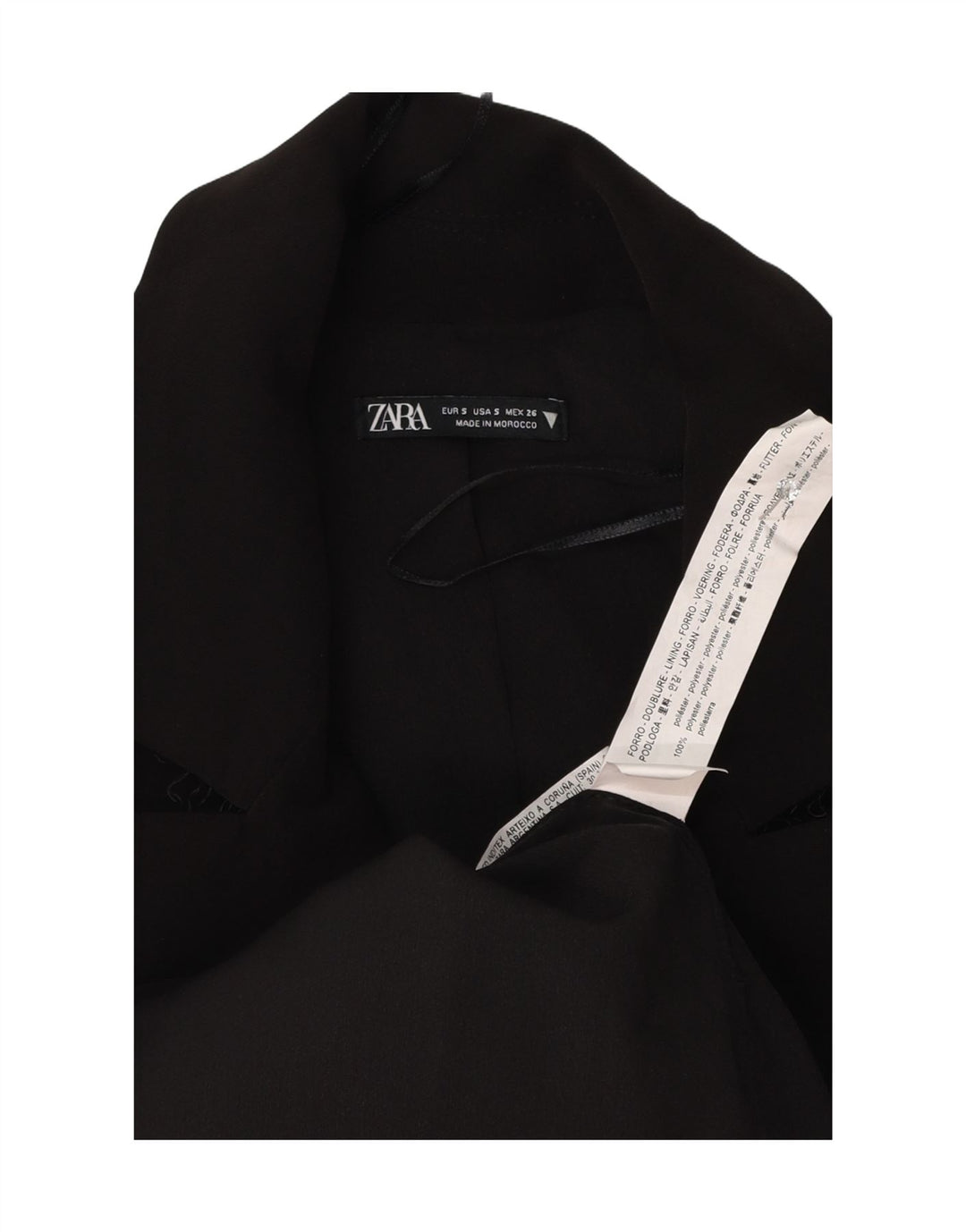 Sobretudo feminino Zara UK 10 pequeno poliéster preto