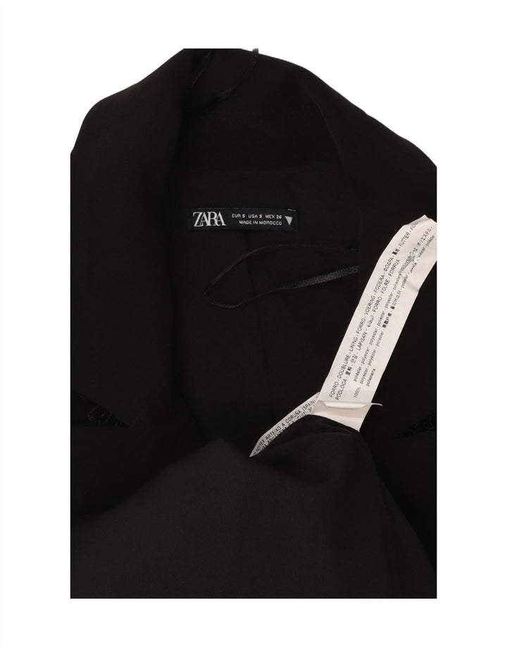 Sobretudo feminino Zara UK 10 pequeno poliéster preto
