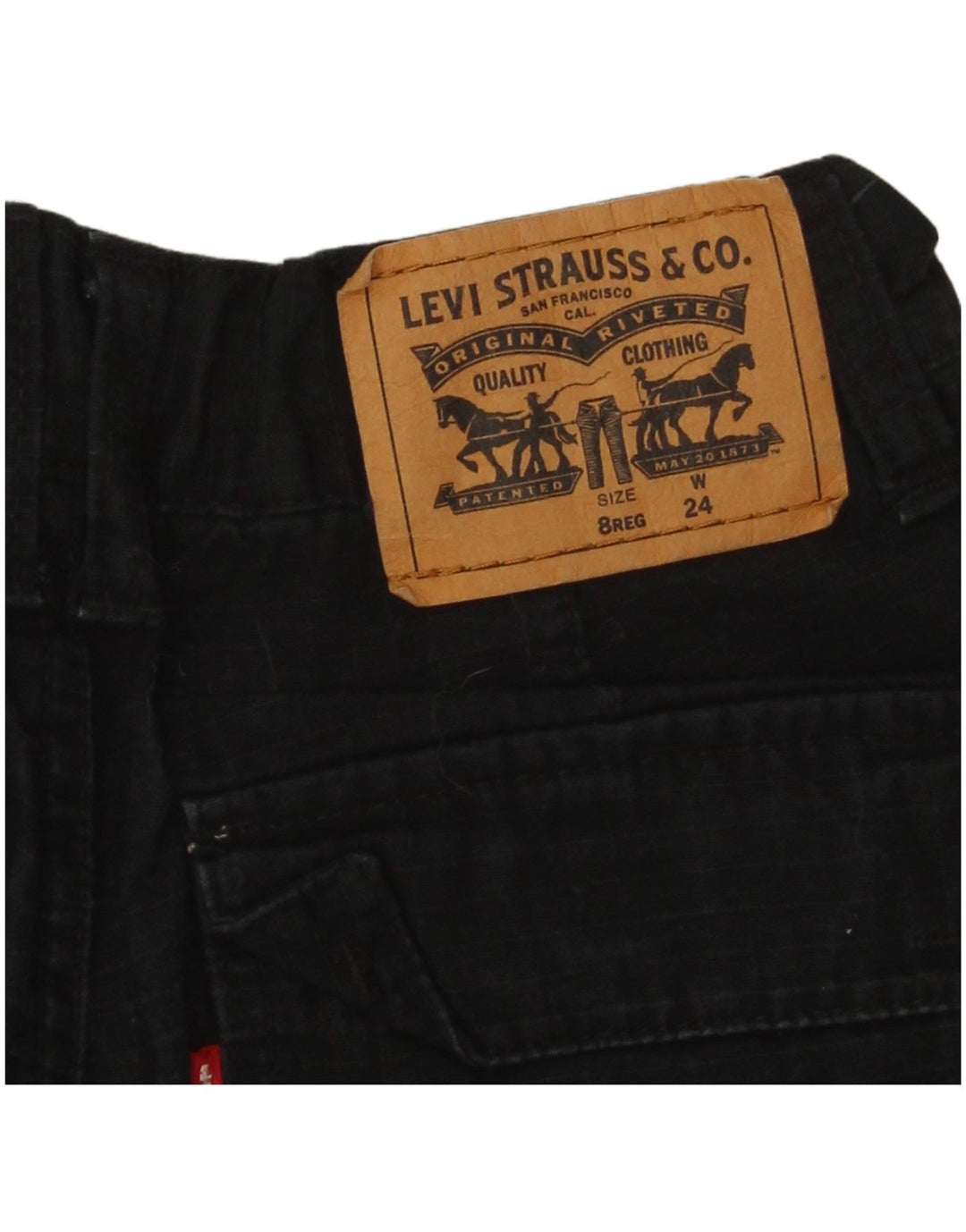 Shorts cargo masculinos Levi's 7-8 anos W24 L8 algodão preto