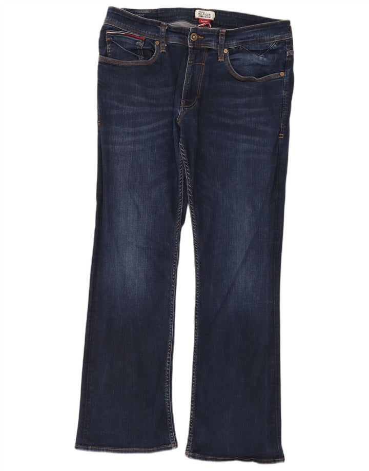 Tommy Hilfiger Masculino Zathan Bootcut Jeans W34 L30 Azul Marinho Algodão
