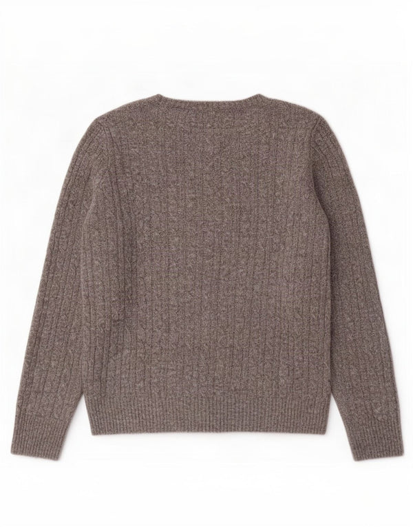 Suéter feminino Superdry com gola canoa UK 16 grande cinza acrílico