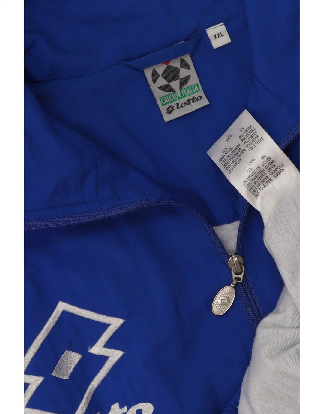 Lotto Mens Graphic Tracksuit Top Jacket 2XL Azul Colourblock Nylon