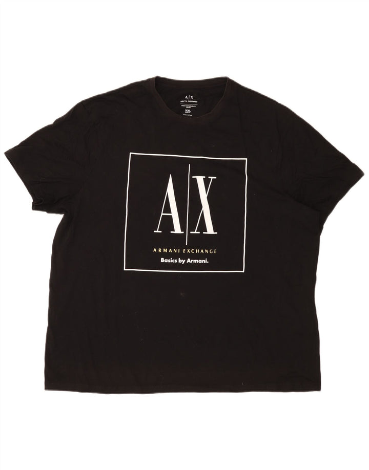 Camiseta masculina com estampa regular Armani Exchange 2XL preta