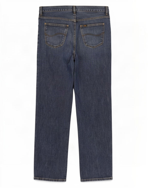 Lee Mens Brooklyn Straight Jeans W36 L30 Azul Algodão