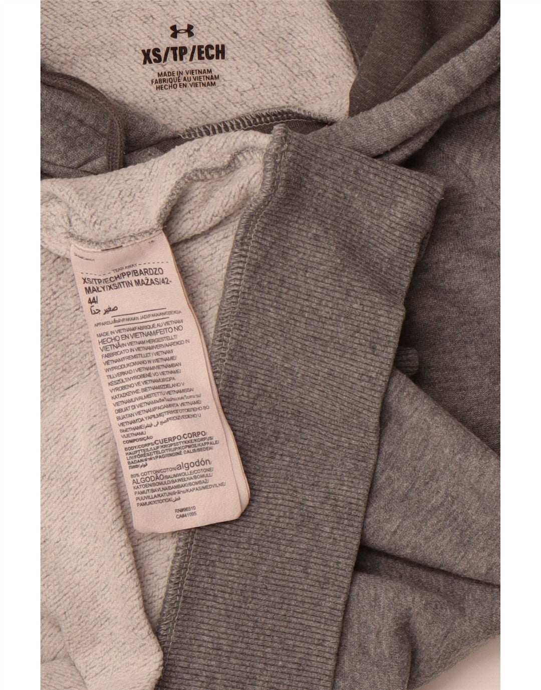 UNDER ARMOUR Mens moletom com capuz XS algodão cinza