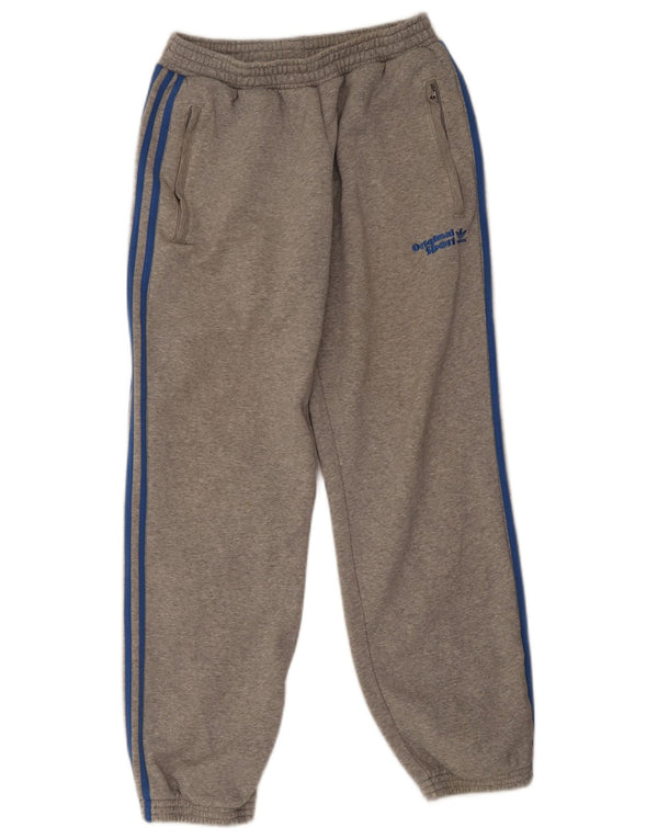 Calça de treino masculina Adidas Joggers pequeno algodão manchado cinza