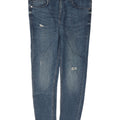 Zara Mens Distressed Slim Jeans EU 42 Grande W32 L27 Azul Algodão