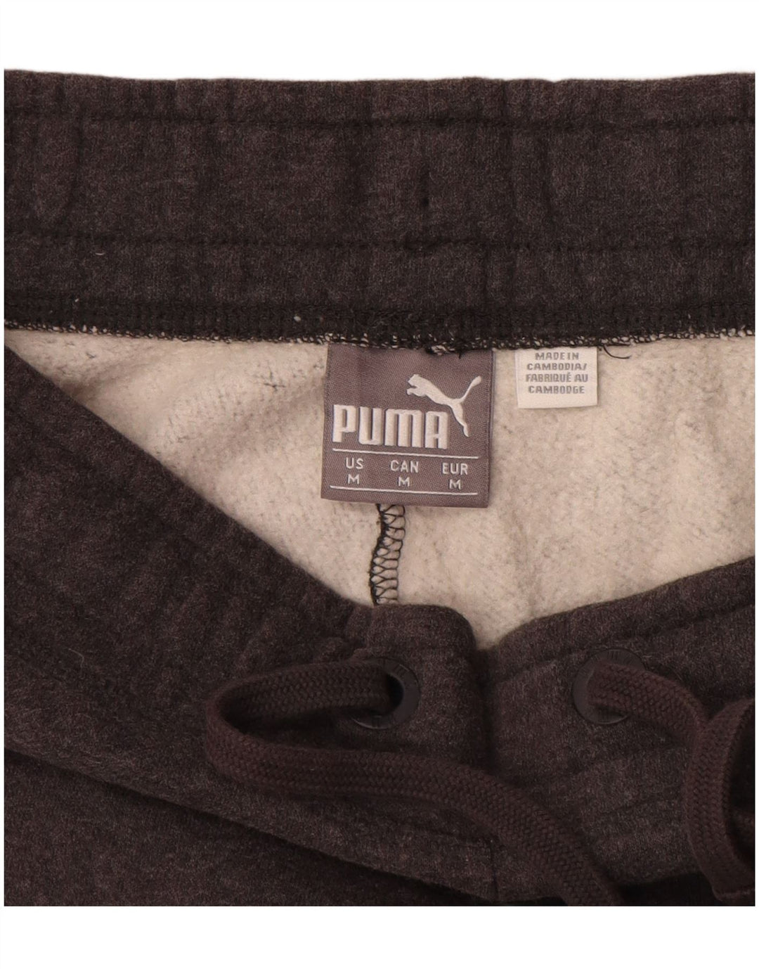 Calça de treino masculina PUMA algodão cinza médio