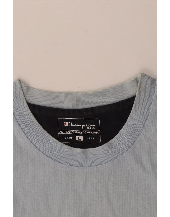 Camiseta masculina estampada Champion grande azul