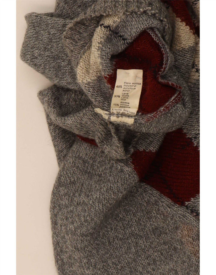 Suéter masculino Rodes com gola redonda IT 48 cinza médio argyle/diamante