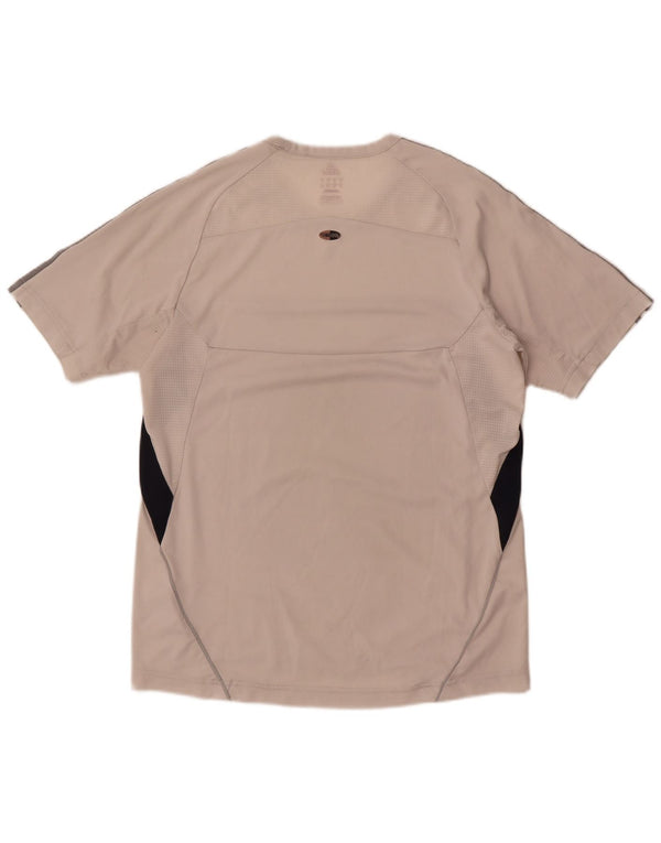 Adidas Mens Climacool Camiseta Top Médio Branco Colourblock Poliéster