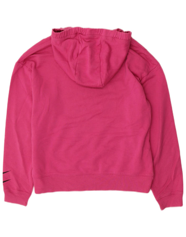 Jumper com capuz Nike feminino gráfico oversized UK 10 pequeno algodão rosa