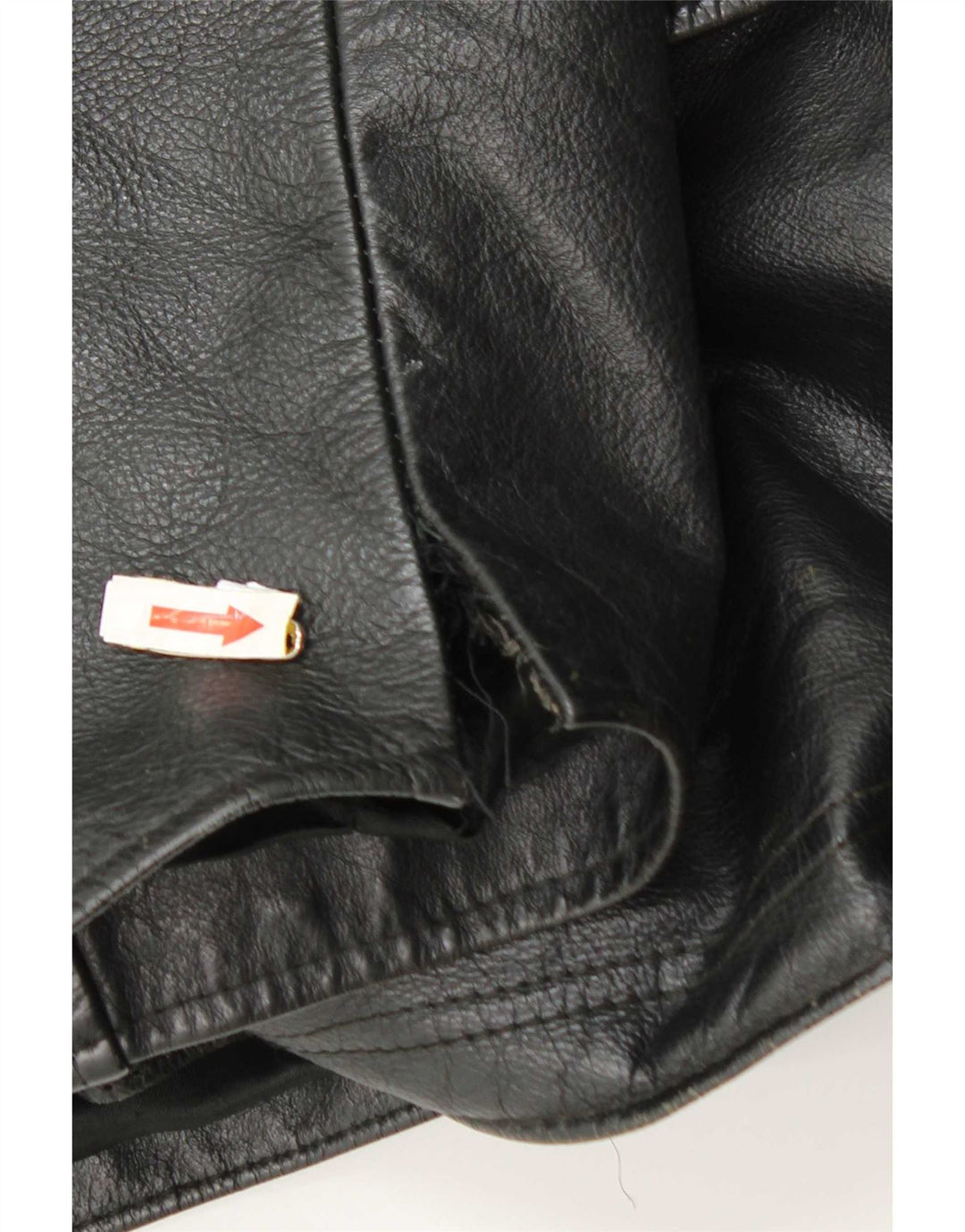 Jaqueta de couro masculina vintage UK 42 XL preta