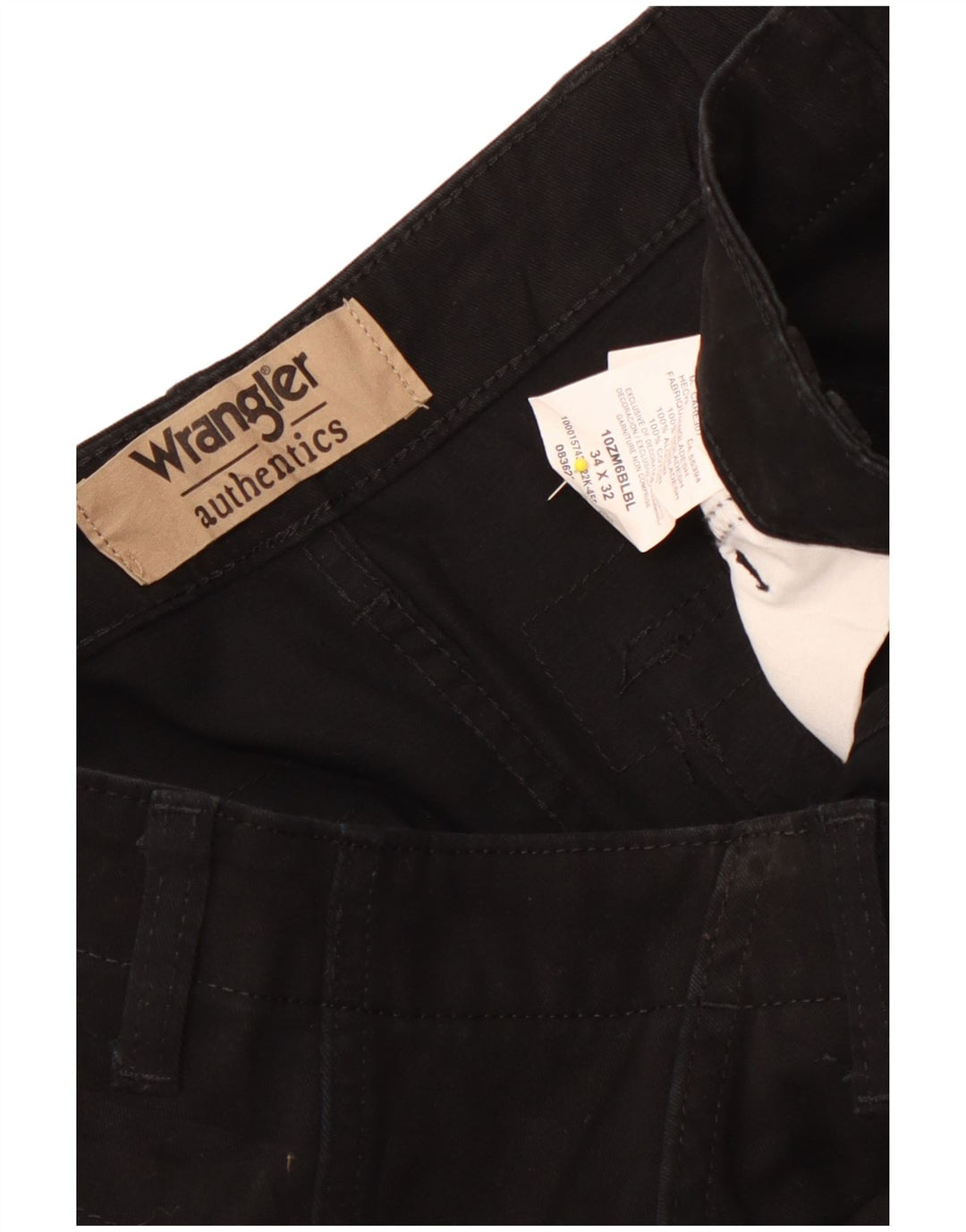Calça cargo masculina Wrangler reta W34 L32 algodão preto