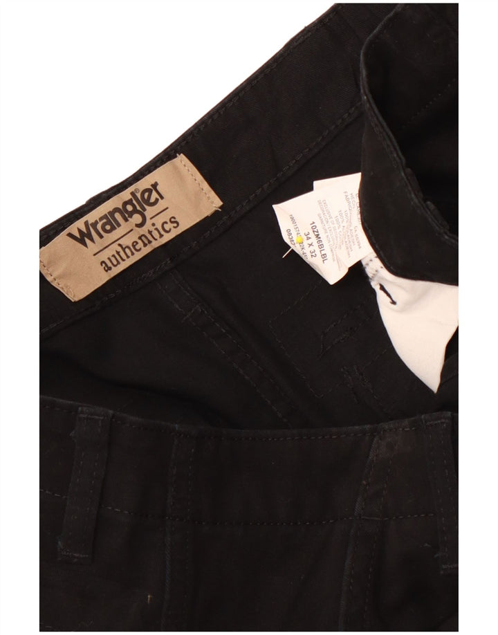 Calça cargo masculina Wrangler reta W34 L32 algodão preto