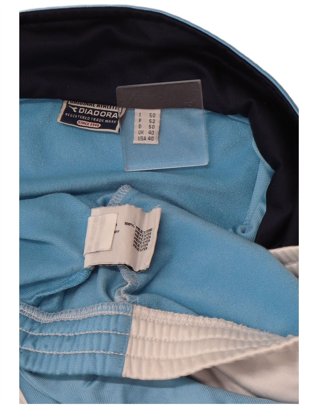 Diadora Mens Tracksuit Top Jacket UK 40 Poliéster Colourblock Azul Médio