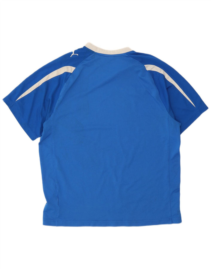 Camiseta masculina Puma grande azul colorblock poliéster
