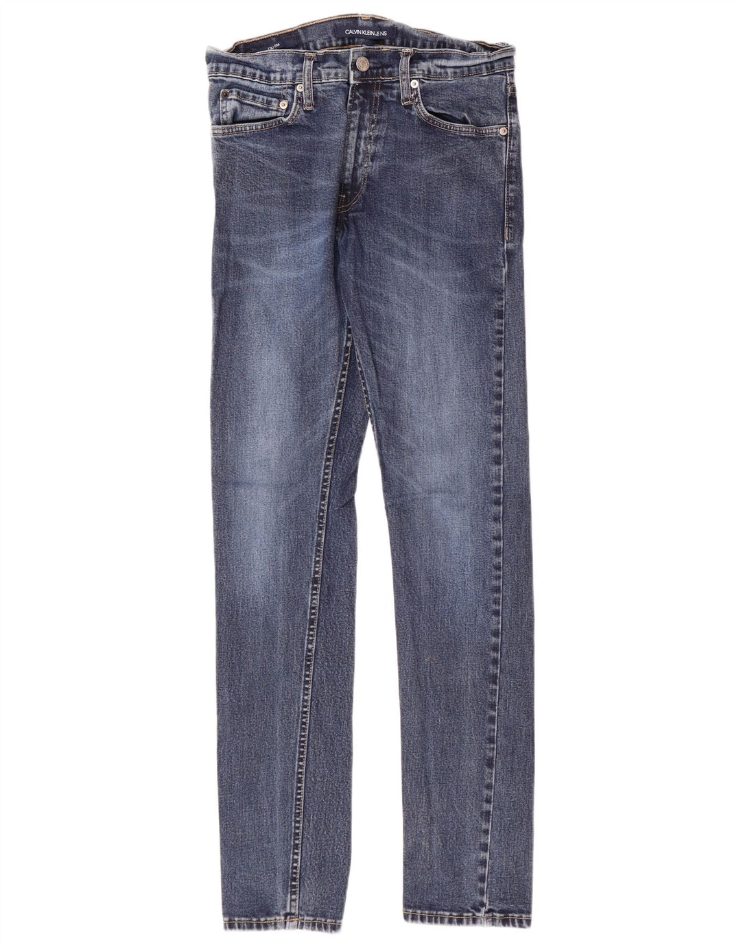 CALVIN KLEIN Mens Jeans Slim W30 L32 Azul Algodão