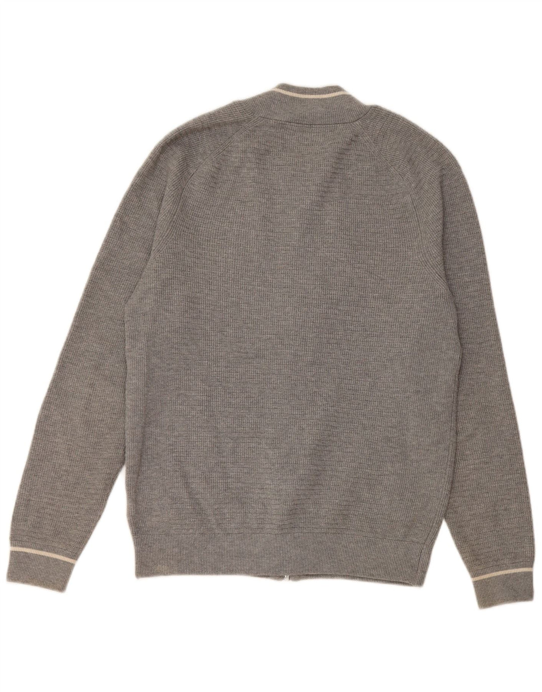 Suéter cardigã masculino Marks & Spencer pequeno poliéster cinza