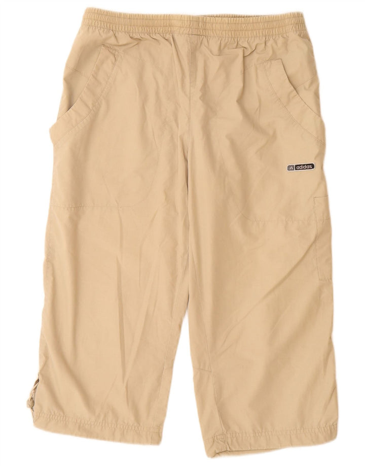 Adidas Mens Capri Calças de treino UK 10 Pequeno Poliéster Bege
