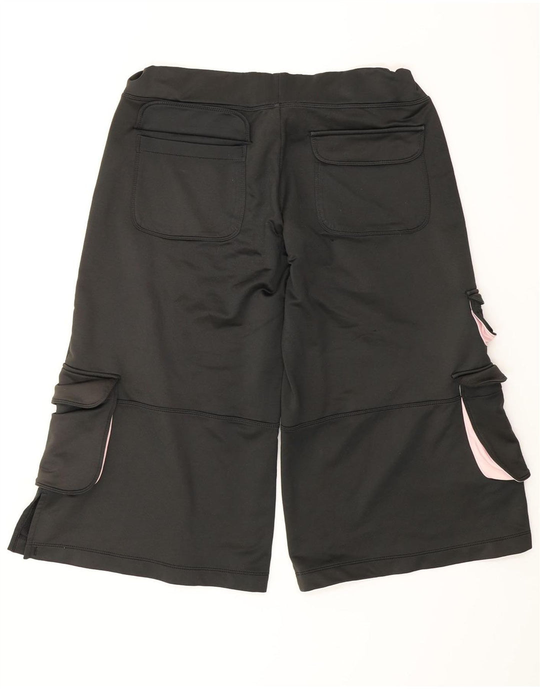 NIKE Womens Bermuda Sport Shorts US 4/6 Pequeno Poliéster Preto