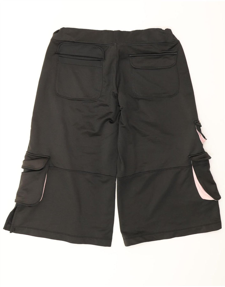 NIKE Womens Bermuda Sport Shorts US 4/6 Pequeno Poliéster Preto