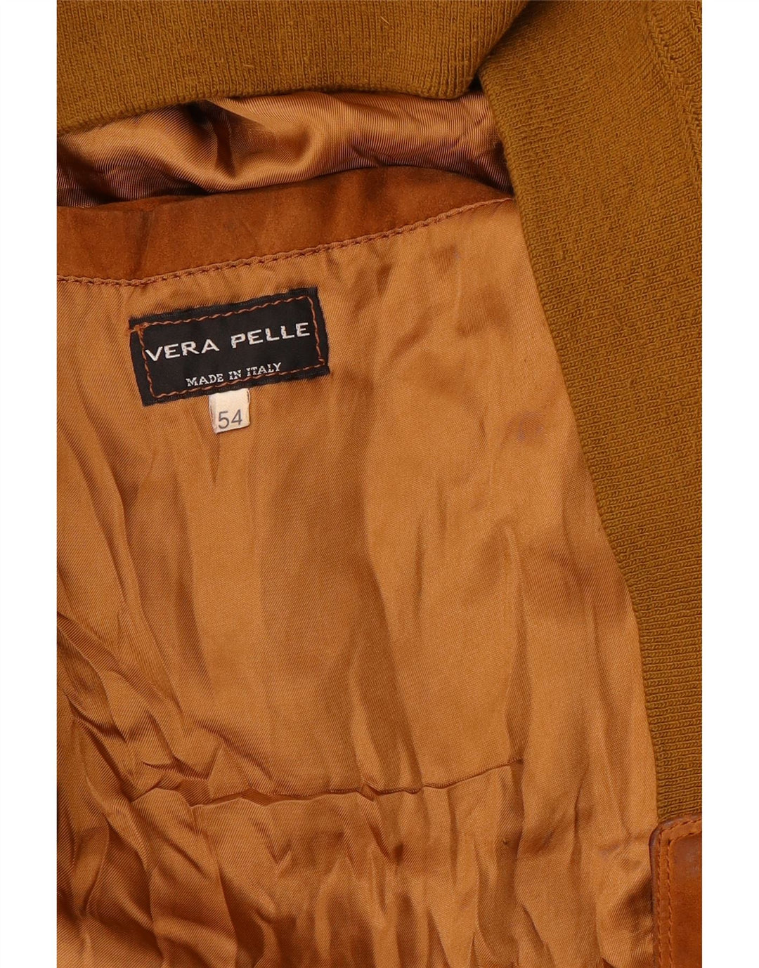 Jaqueta bomber masculina VINTAGE de camurça IT 54 2XL couro marrom