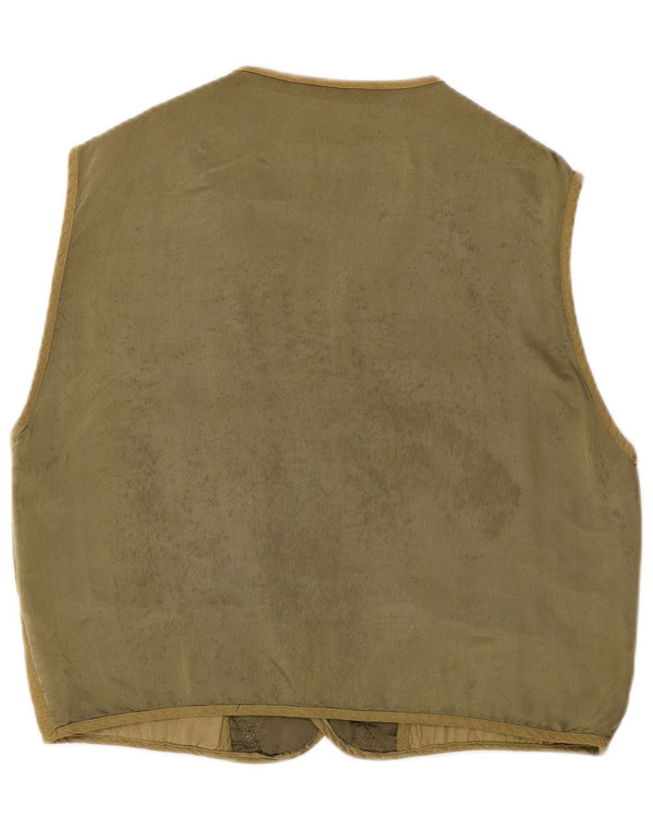 Colete acolchoado de veludo masculino vintage grande cáqui