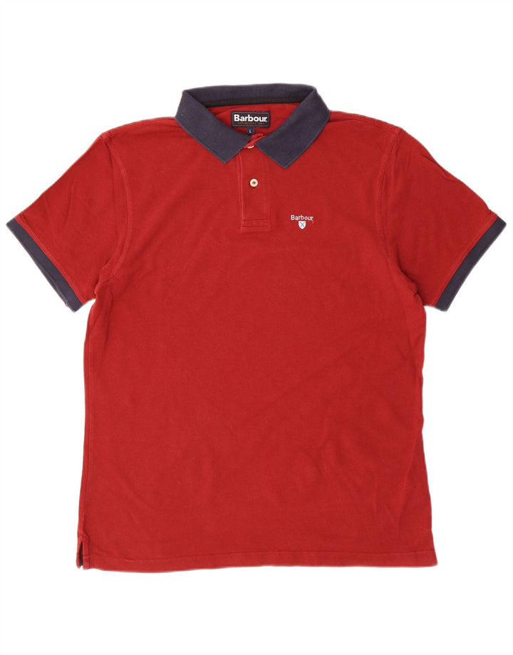 Camisa polo masculina BARBOUR grande algodão vermelho