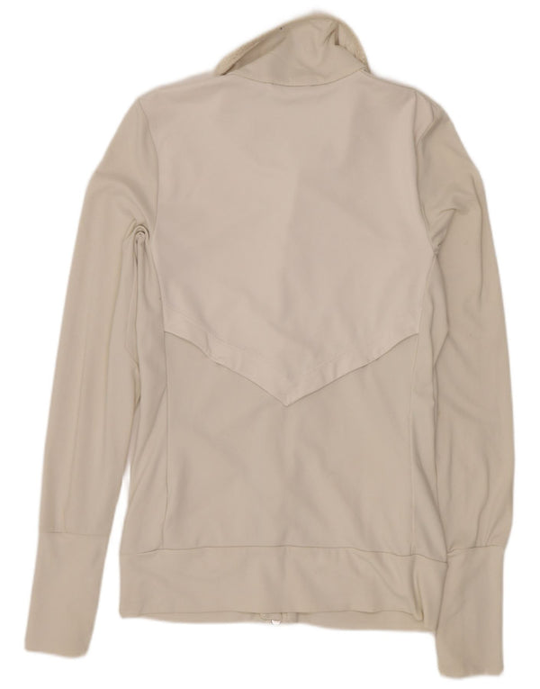 Nike Womens Dri Fit Tracksuit Top Jacket UK 6 XS Branco