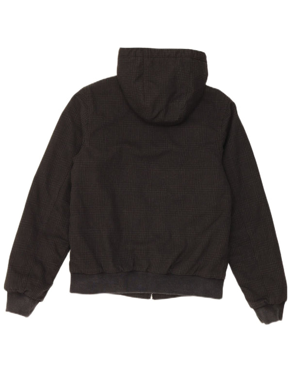 Jaqueta bomber com capuz feminina Carhartt UK 6 XS poliéster xadrez preto