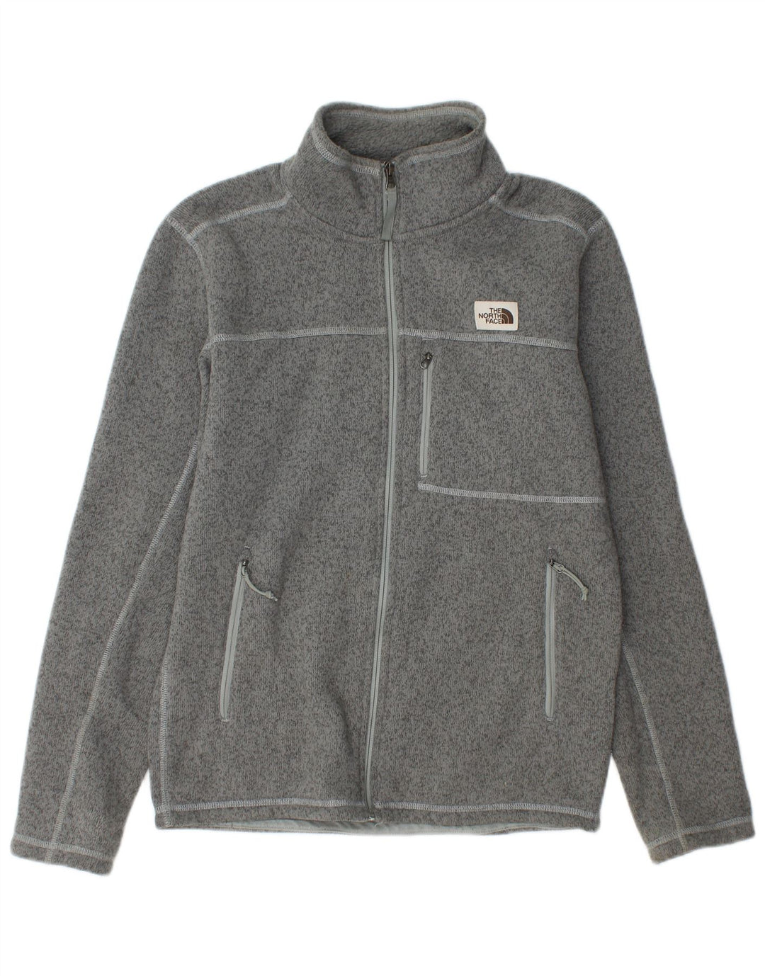 Jaqueta masculina de treino THE NORTH FACE, pequena, cinza, manchada, poliéster