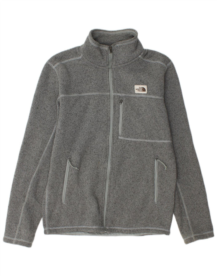 Jaqueta masculina de treino THE NORTH FACE, pequena, cinza, manchada, poliéster