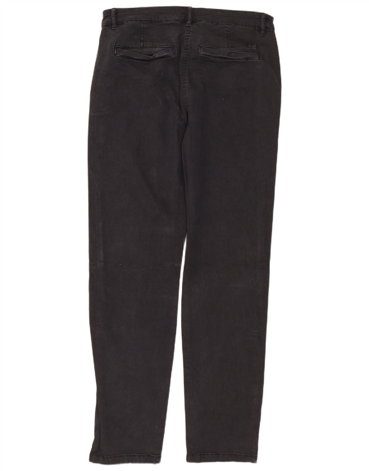 Calça chino feminina NAPAPIJRI geográfica reta W28 L29 algodão preto
