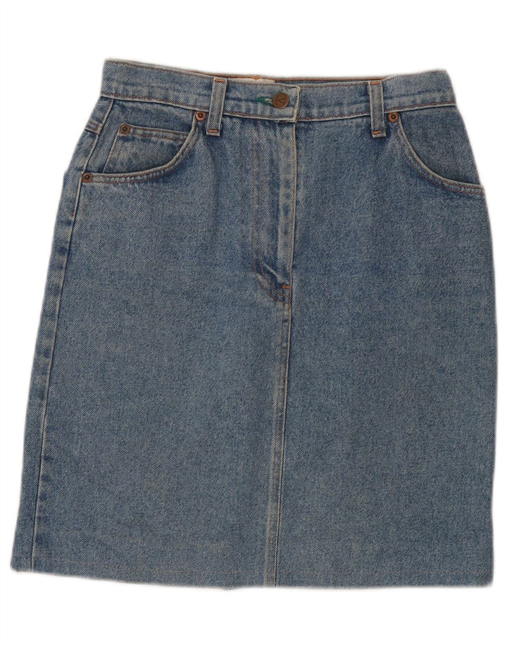 Saia jeans feminina Valentino W26 pequeno algodão azul