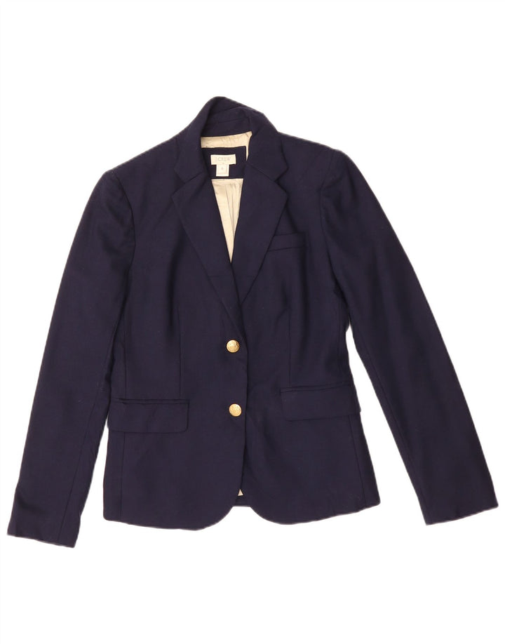 J. CREW Jaqueta blazer feminina de 2 botões US 0 XS azul marinho lã