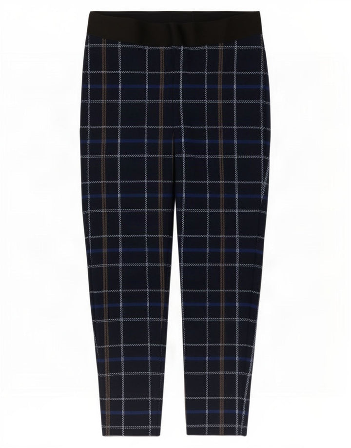 Leggings femininas Marks & Spencer Reino Unido 16 grande poliéster xadrez azul marinho