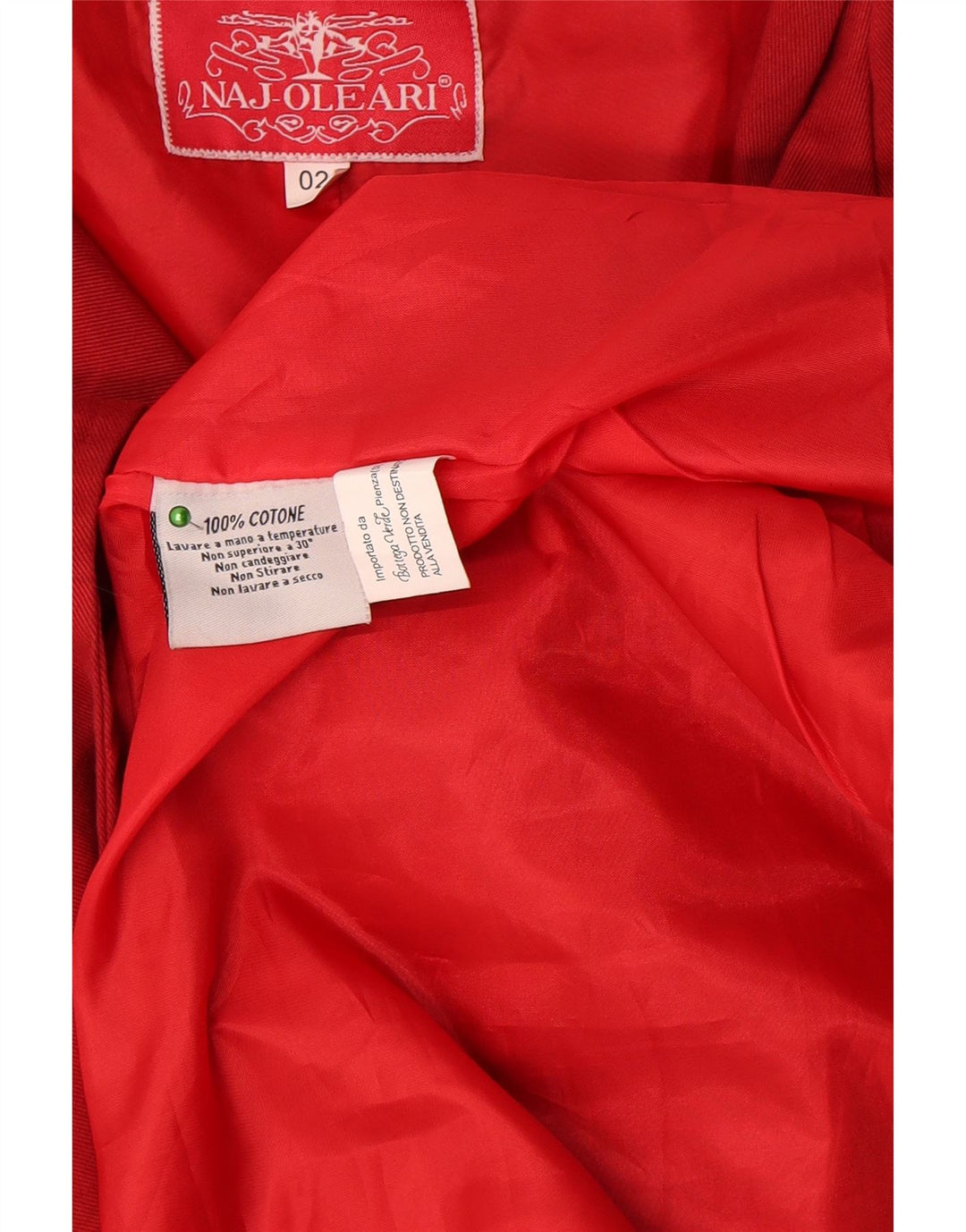 Casaco trench oversized feminino Naj Oleari US 2 XS algodão vermelho