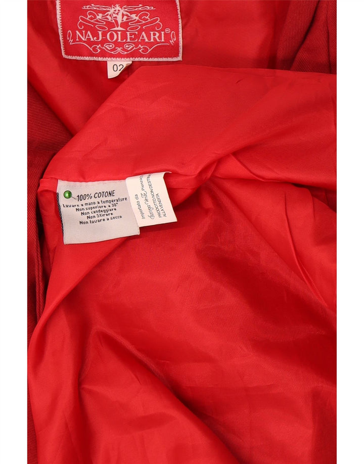 Casaco trench oversized feminino Naj Oleari US 2 XS algodão vermelho